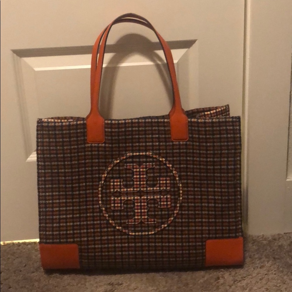 Very cute plaid tartan Tory Burch tote